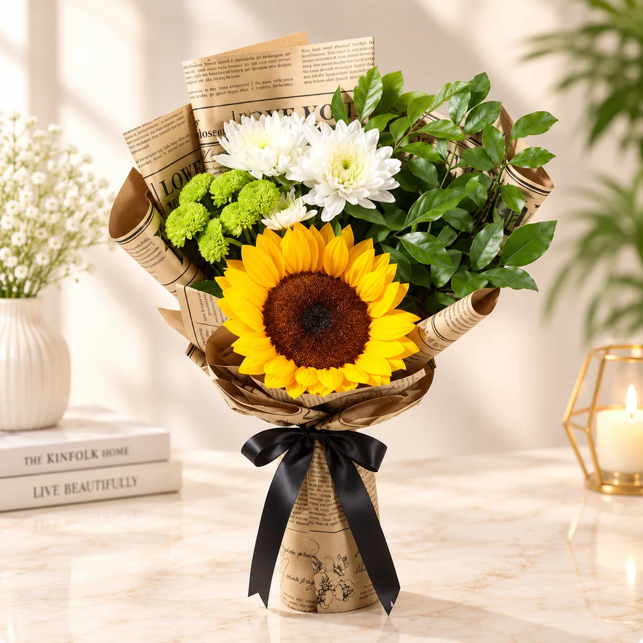 Sunshine Meadow Newspaper Bouquet
