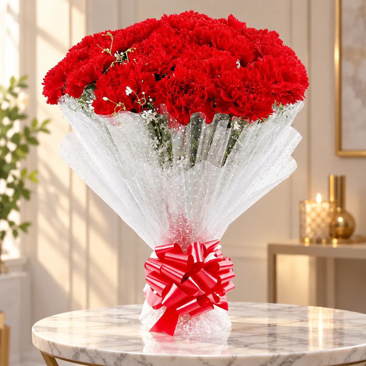 Scarlet Carnation Grandeur Bouquet